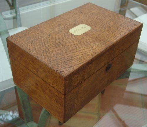 19th century unusual gentleman's light oak travelling vanity box or dressing case with fittings