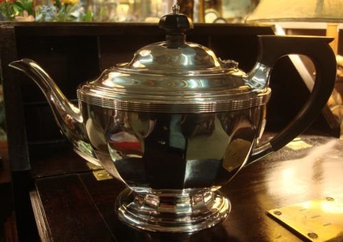 sheffield 1938 english hallmarked solid silver art deco spherical teapot made by harry atkin