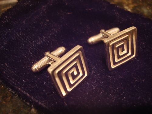 birmingham 2005 hand made solid silver square cuff links made by robert welch