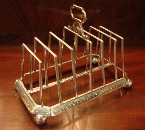 circa 1875 large and stylish silver plate toast rackletter rack by famous makers hukin and heath