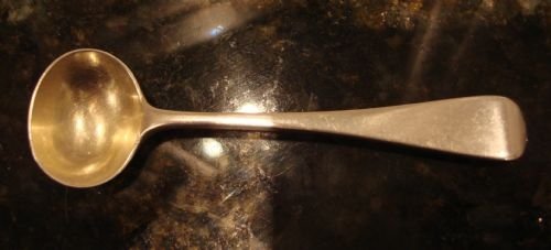 london 1912 solid silver large salt spoon