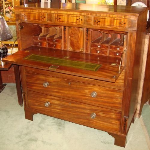 superb regency period circa 1820 pale mahogany inlaid secretaire chest with secret drawers