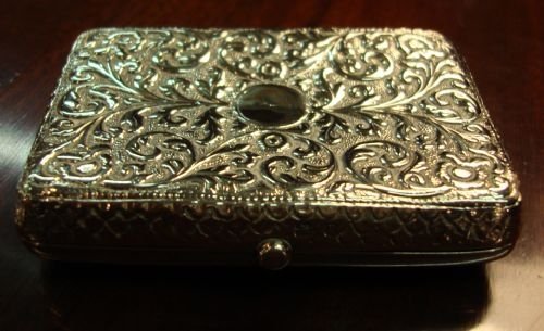 birmingham 1898 unusually heavy and wonderful quality victorian solid silver cigarette or card case by famous makers deakin and francis