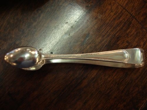 sheffield 1915 solid silver sugar tongs with nice beaded design