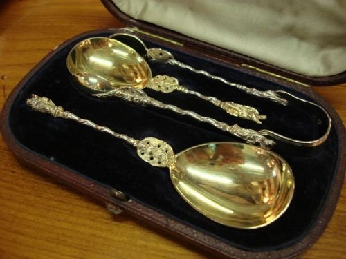 london 1870 victorian superb solid silver gilt presentation afternoon tea equipage service by very famous maker henry holland