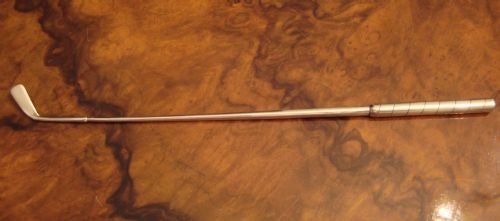 rare birmingham 1895 victorian solid silver swizzle stick designed as a realistic golf club