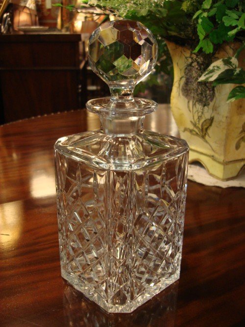 lovely square cut glass spirit decanter