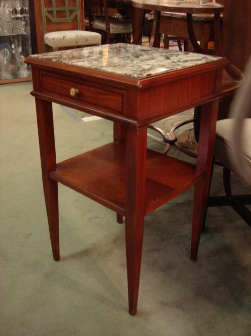 pretty french occasional table with inset marble top