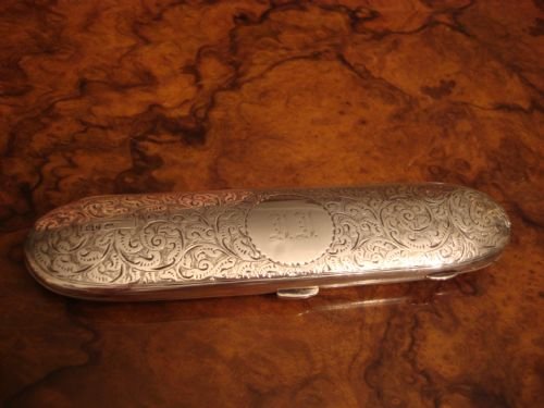 birmingham 1891 victorian solid silver spectacles case by famous maker george unite