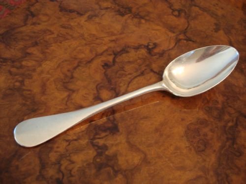 19th century french solid silver 950 fine very good quality serving or table spoon by henri soufflot