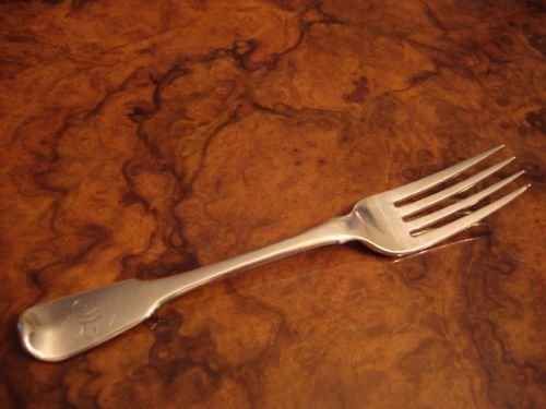 exeter 1818 hallmarked provincial solid silver fiddle pattern dessert fork made by george ferris