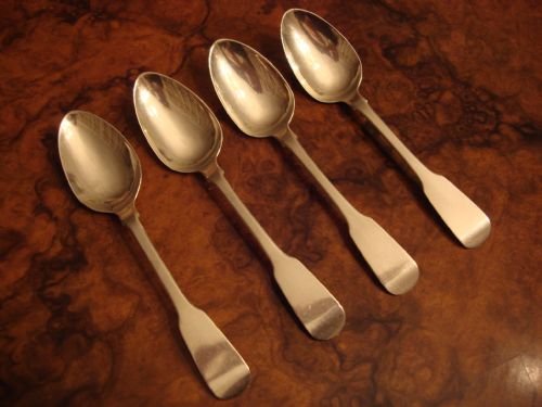dublin 1824 set of four irish solid silver teaspoons made by samuel neville