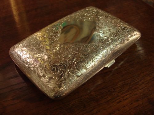 london 1894 very good quality solid silver cigar case by minshull and latimer