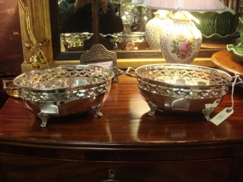 20thc very good quality pair of oval fluted bowls