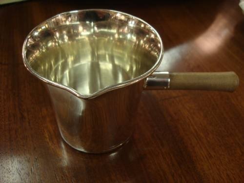 sheffield 1937 solid silver superb and unusual brandy saucepan