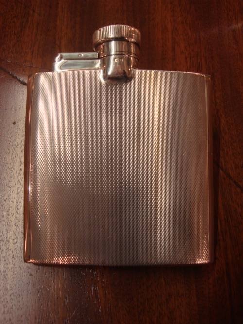 birmingham 1941 fine quality solid silver flask by goldsmiths and silversmiths co