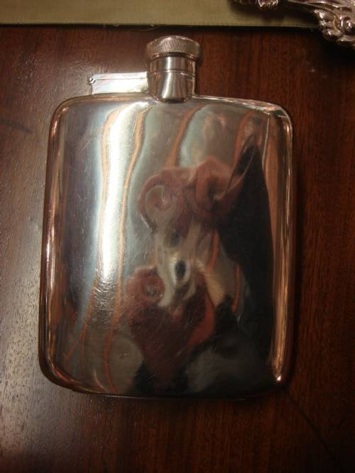 sheffield 1938 solid silver large flask by john dixon and sons
