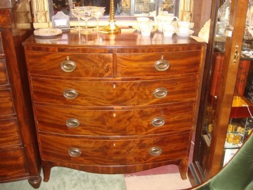 circa 1810 regency period bowfronted chest of drawers