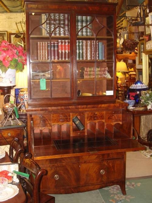 dated 1819 superb george iii figured mahogany secretaire bookcase