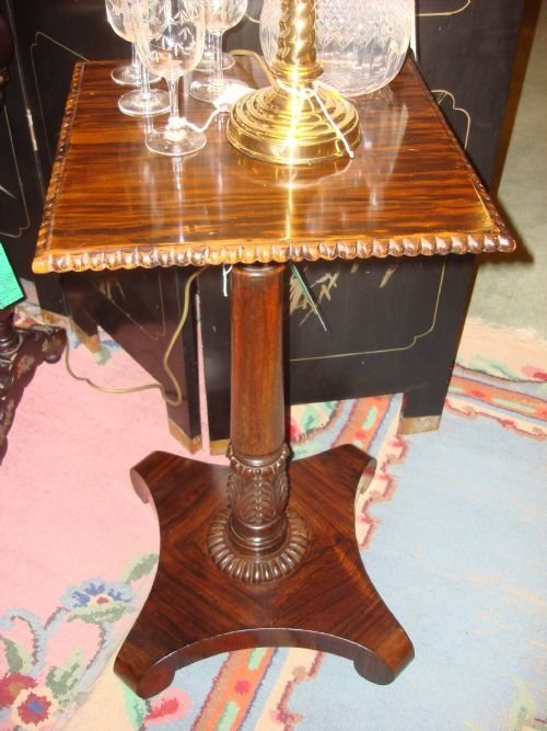 circa 1830 william iv period antique rosewood lamp table with beautifully carved base