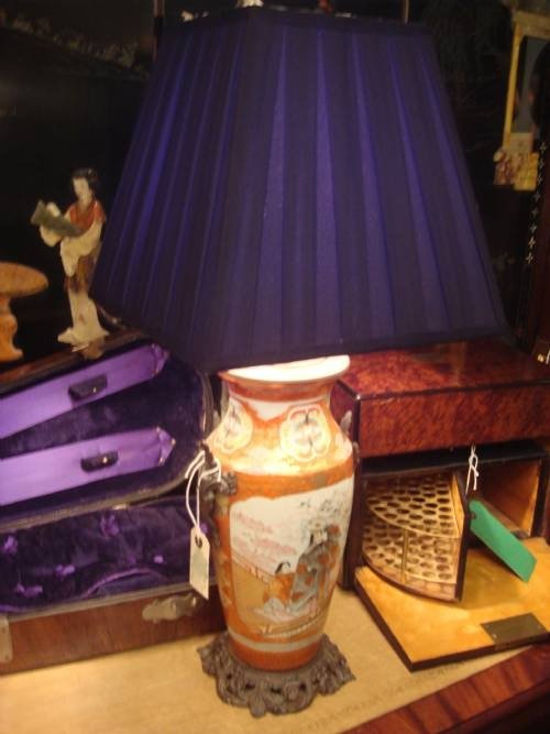19thc kutani vase converted to lamp