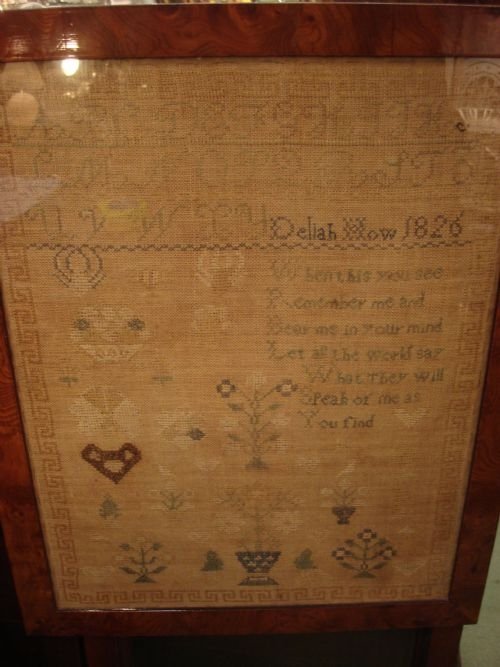 dated 1826 georgian period very charming and thought provoking needlework sampler by deliah how