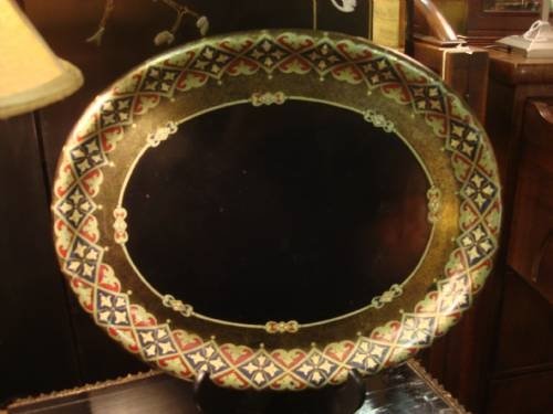 early 19thc superb late regencywilliam iv period papier mache oval tray