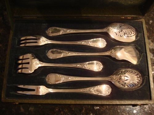 late 19thcearly 20thc christofle of paris famous maker 6 piece serving set in the original fitted case
