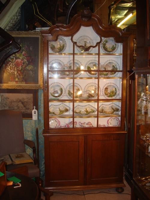 18thc dutch oak vitrine cabinet