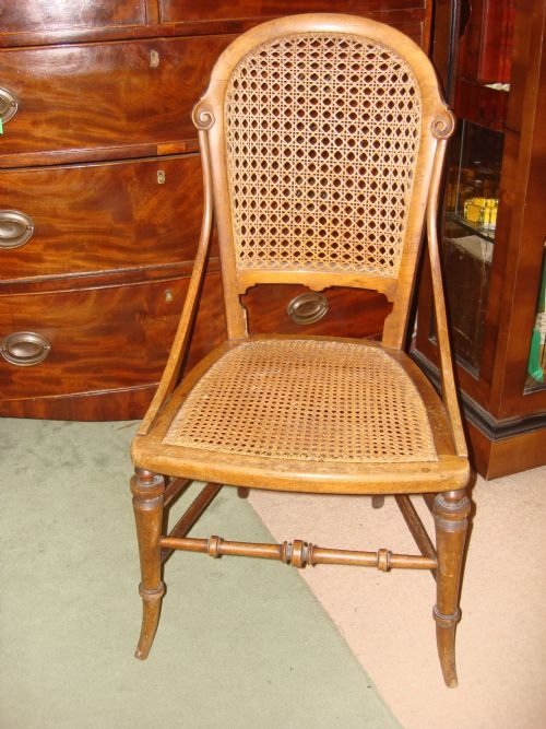 19thc fruitwood arch backed chair