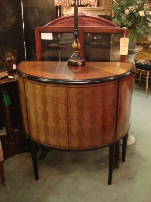 early 20thc very unusual aesthetic period demi lune commode or side cabinet from the family of bear grylls famous british explorer and adventurer
