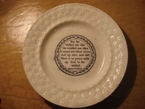 circa 1830 english childs nursery plate with biblical verse