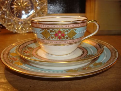 circa 1890 aynsley victorian hand decorated gilt and enamel 3 piece tea setting