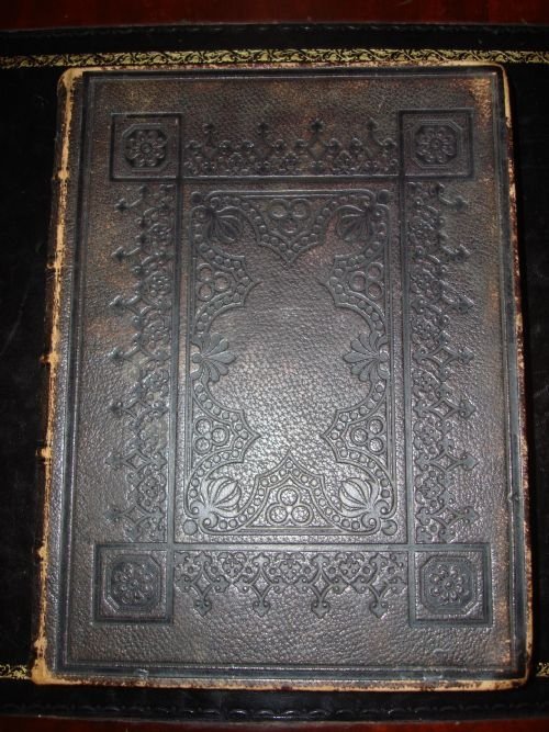 1863english leather bound antique family bible