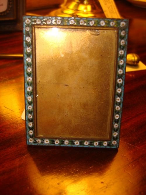 19th century micro mosaic and gilt metal easel back picture frame
