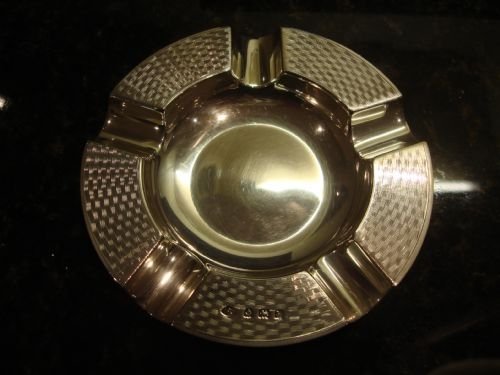 birmingham 1920 heavy solid silver large circular art deco ashtray made by adie brothers very good makers