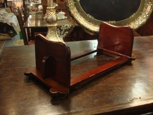 circa 1915 attractive solid mahogany book slide made from the timbers of the hms renown