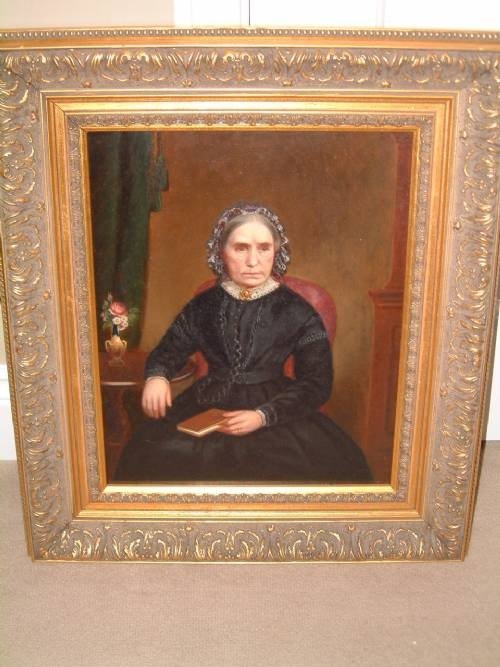 19thc original oil portrait in gilt frame possibly dutch