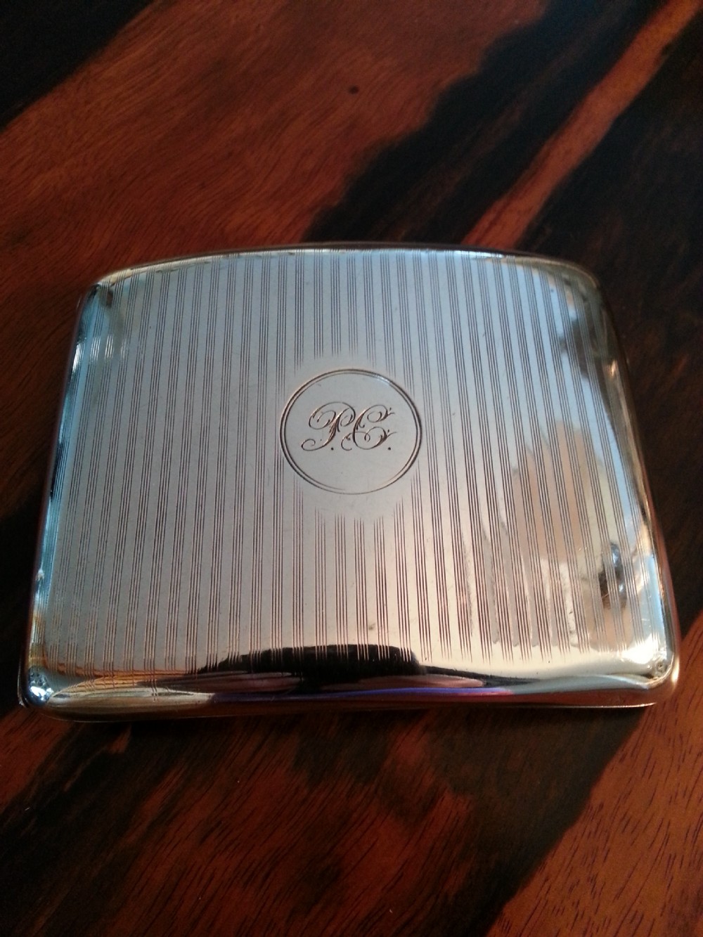 superior birmingham english hallmarked large solid silver engraved card or cigarette case